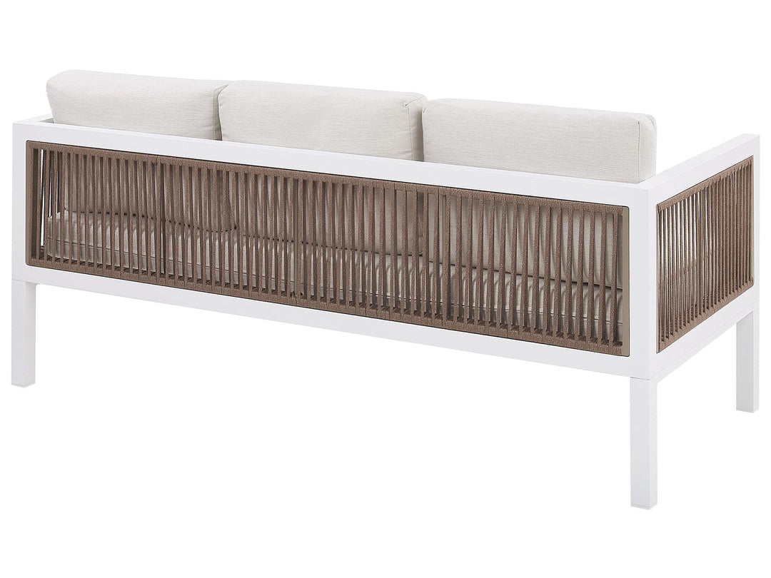 Borello Garden Lounge Set with Table 5 Seater Metal White