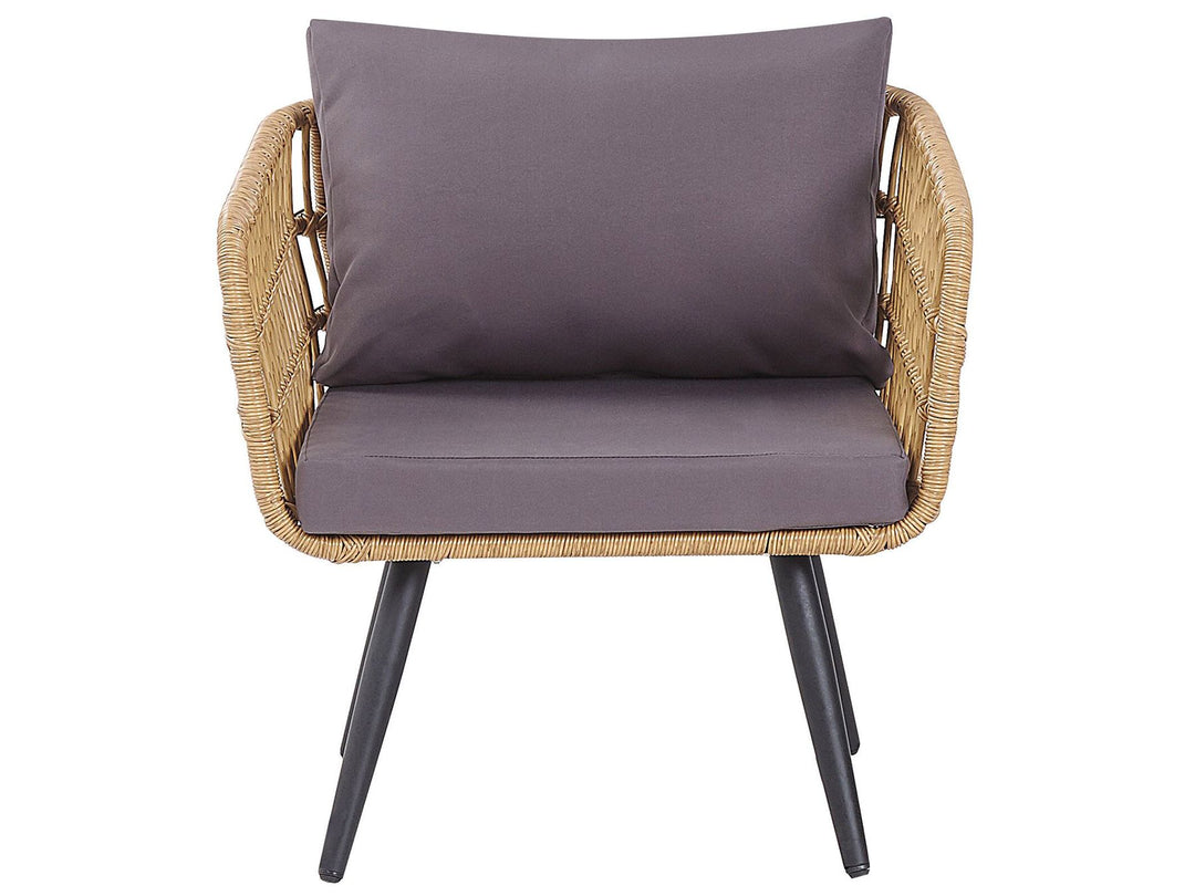Fobello Garden Lounge Set with Table 4 Seater PE Rattan Beige