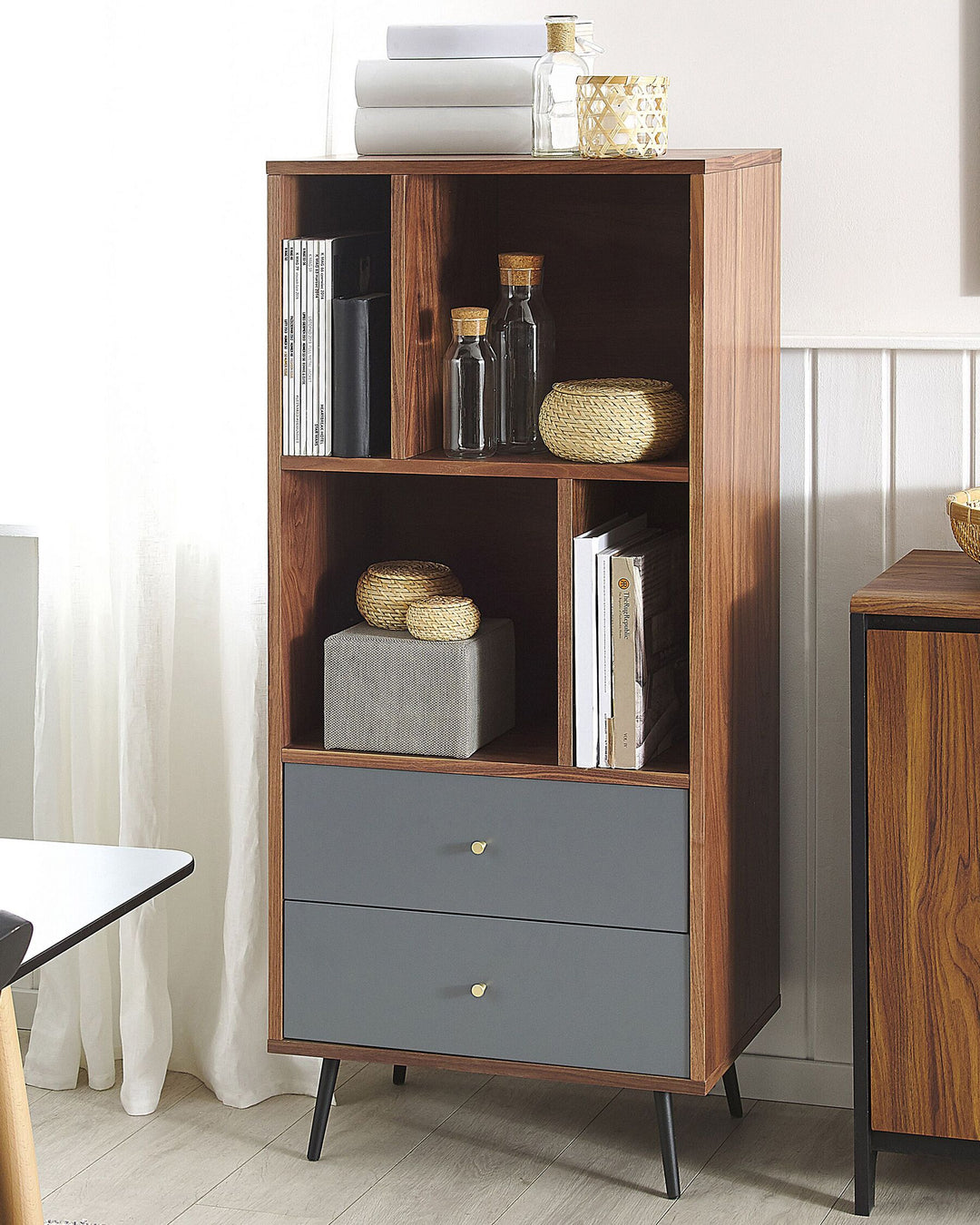 Shelving Unit 139 cm Dark Walnut Allya