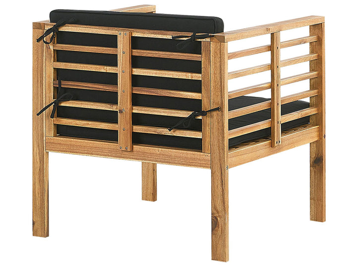 Pacific Garden Lounge Set with Table 4 Seater Acacia Wood Black