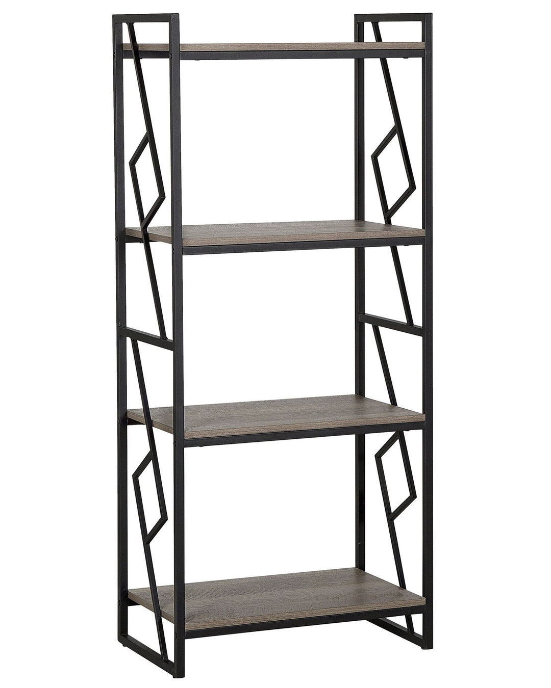 Bookshelf with geometric design on a white background