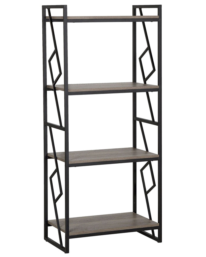 Bookshelf with geometric design on a white background