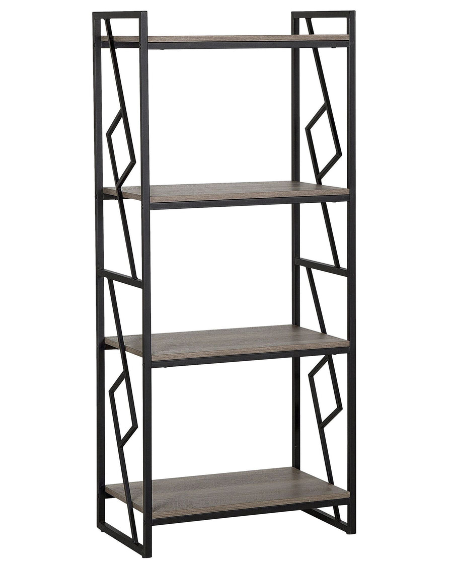 Bookshelf with geometric design on a white background