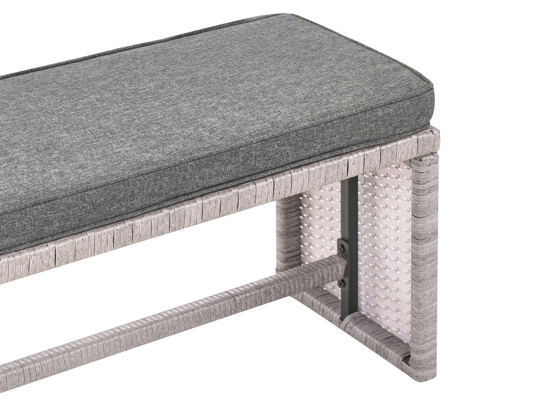 Viterbo 8 Seater PE Rattan Garden Corner Sofa with Bench Grey