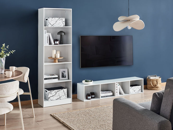 4 Tier Bookcase 143 cm White Rikiah