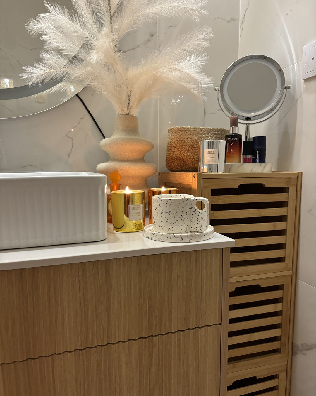Bathroom Cabinet Bamboo Wood 32 cm Light Brown Shawnee