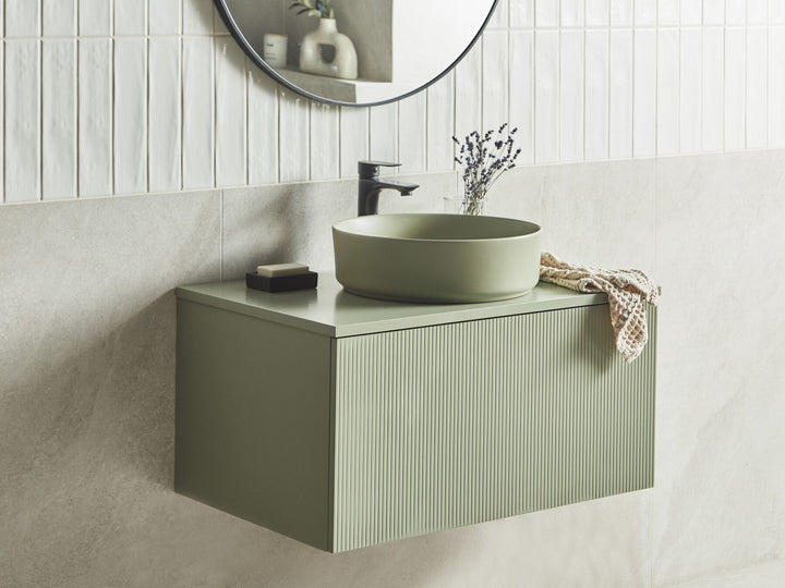 Wall Mounted Washbasin Cabinet 80 cm Light Green  Alzira
