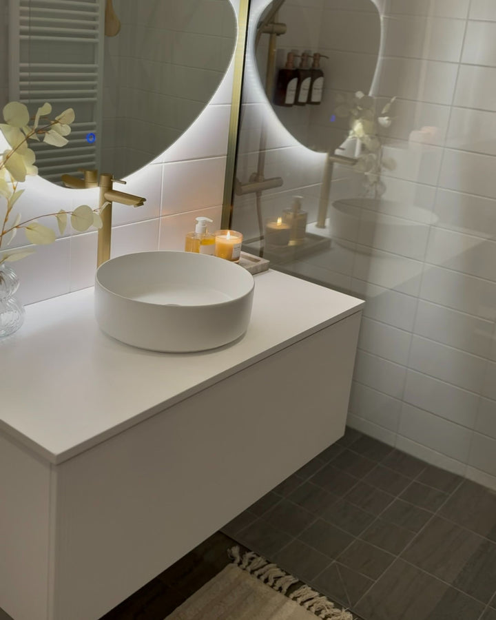 Wall Mounted Washbasin Cabinet 100 cm White Alzira