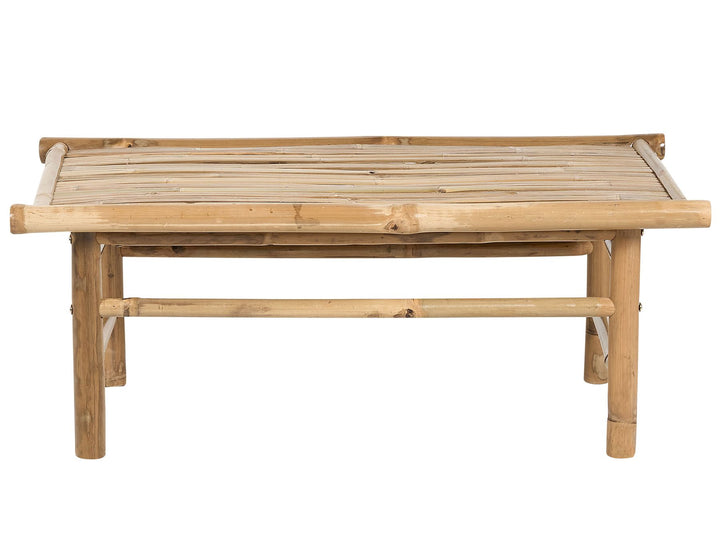 Todi Garden Lounge Set with Table 2 Seater Bamboo Wood Off-White
