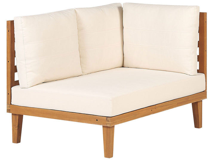 Baratti Garden Corner Sofa with Table 4 Seater Left Hand Acacia Wood Brown