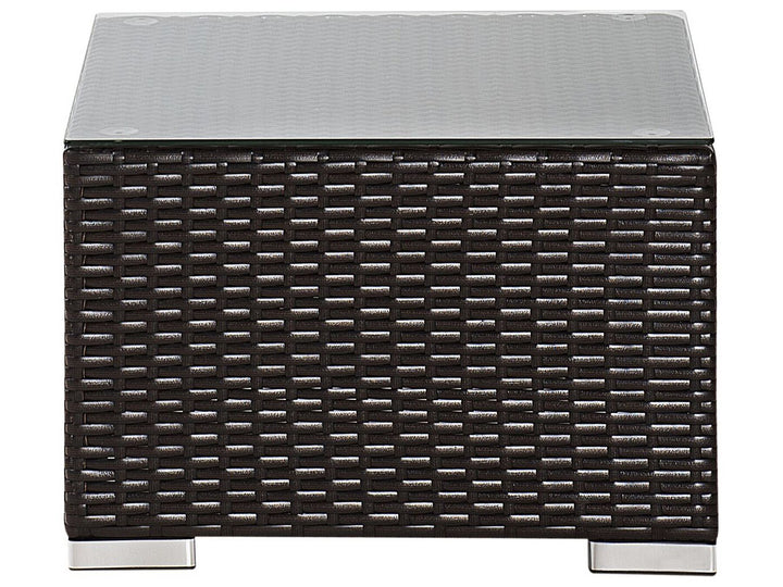 Garden Lounge Set with Table 8 Seater XXL Right Hand Modular PE Rattan Dark Brown