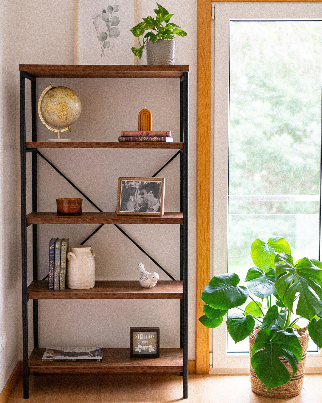 Aldea 4 Tier Shelving Unit 160 cm Dark Brown Brisbane