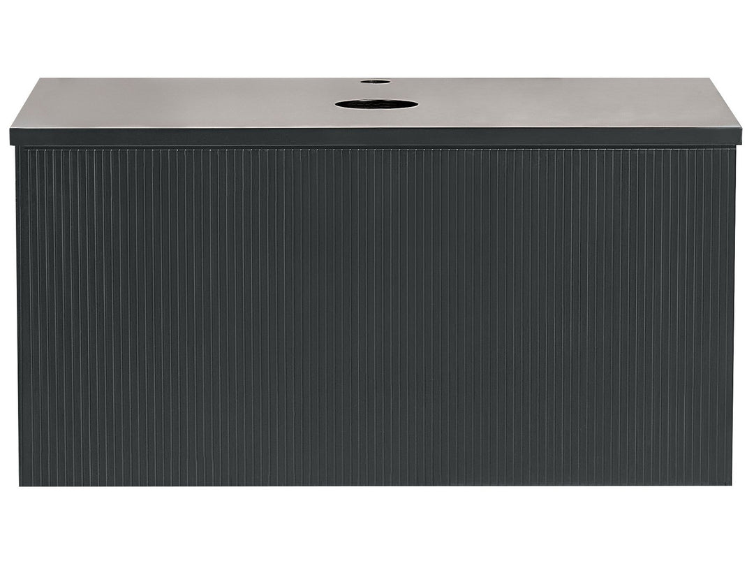 Wall Mounted Washbasin Cabinet 80 cm Black Alzira