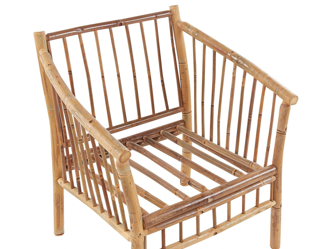 Maggiore Garden Lounge Set with Table 4 Seater Bamboo Wood Light Brown