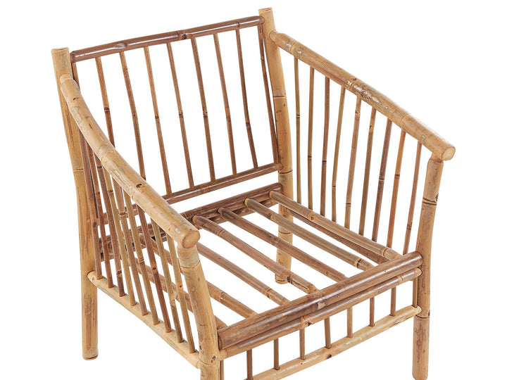 Maggiore Garden Lounge Set with Table 4 Seater Bamboo Wood Light Brown