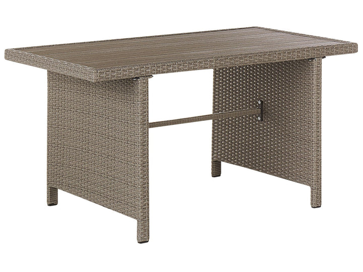 Bardi Garden Lounge Set with Table and Ottoman 5 Seater with Cushions PE Rattan Taupe
