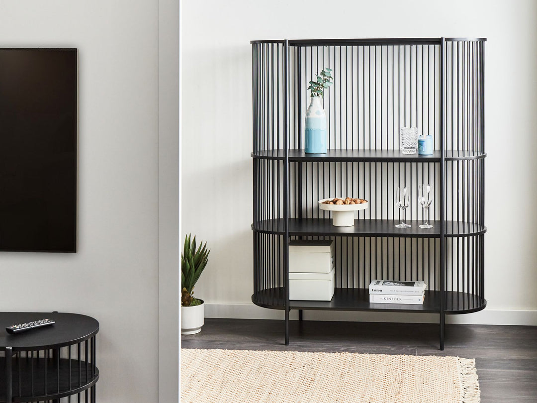 Birkin 3 Tier Shelving Unit 151 cm Black Birson