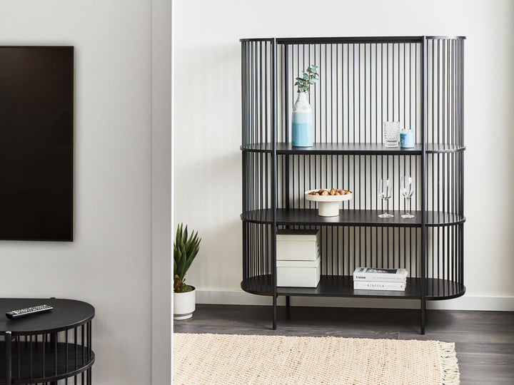 Birkin 3 Tier Shelving Unit 151 cm Black Birson