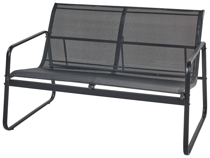 Barrea Garden Lounge Set with Table 4 Seater Metal Black