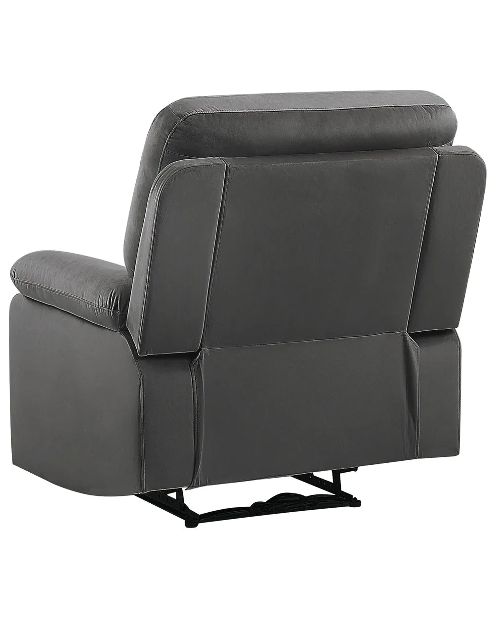 Electric Recliner Chair With Footrest LED Velvet Dark Grey Bernet