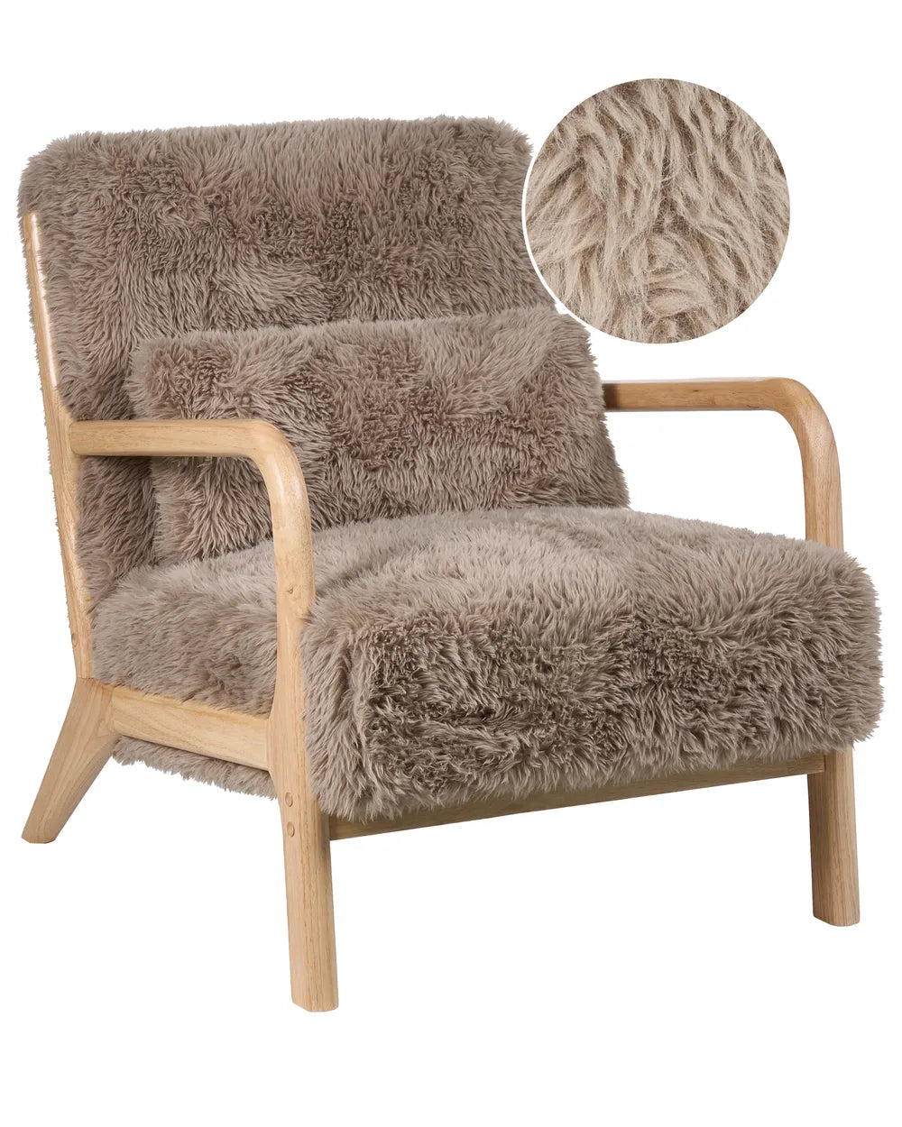 Armchair Faux Fur Taupe Boney