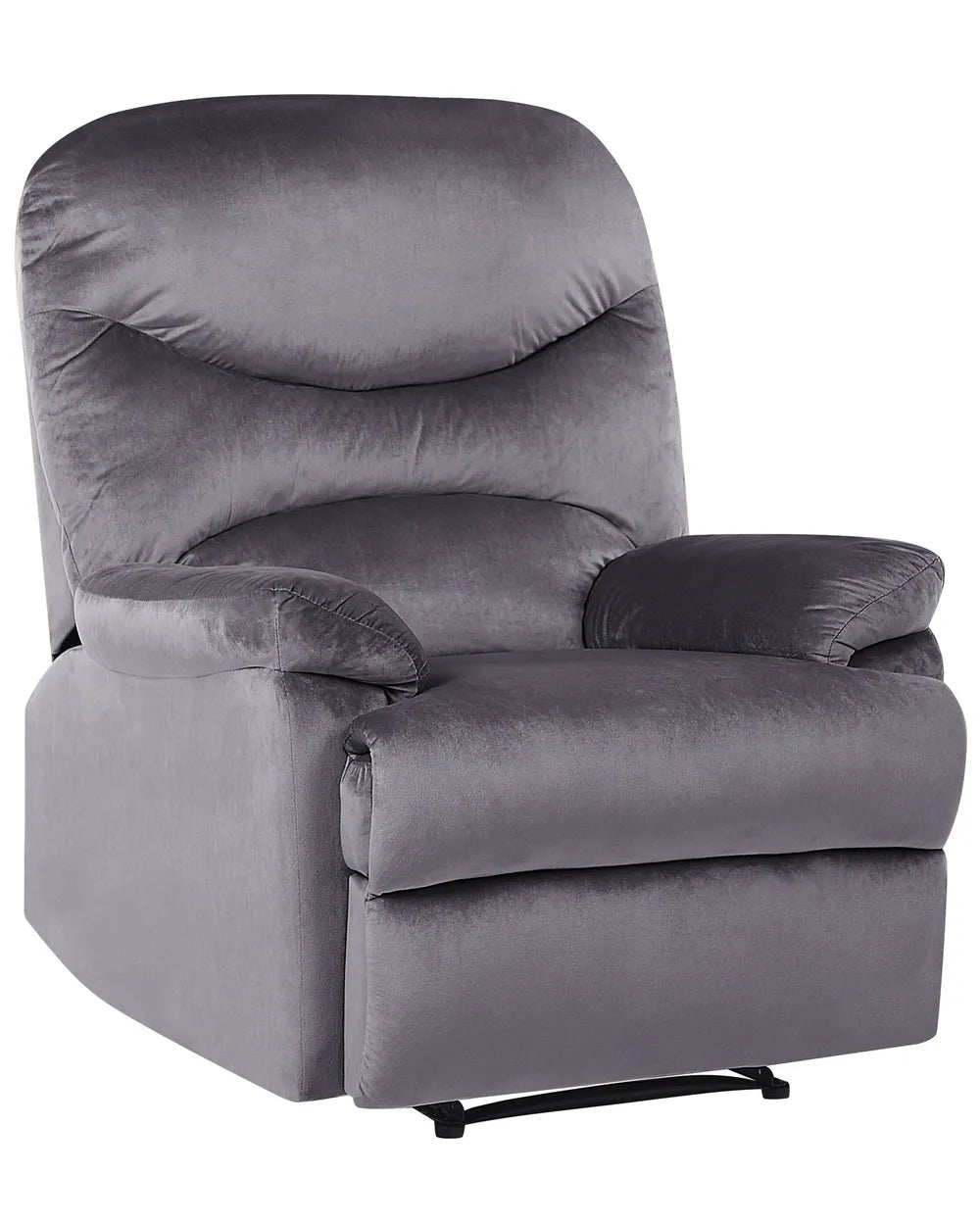 Gray recliner chair on a white background