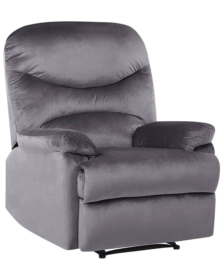 Gray recliner chair on a white background