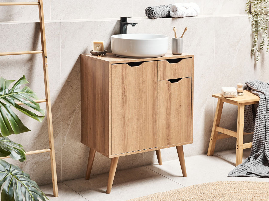 Washbasin Cabinet 60 cm Light Brown Canoas