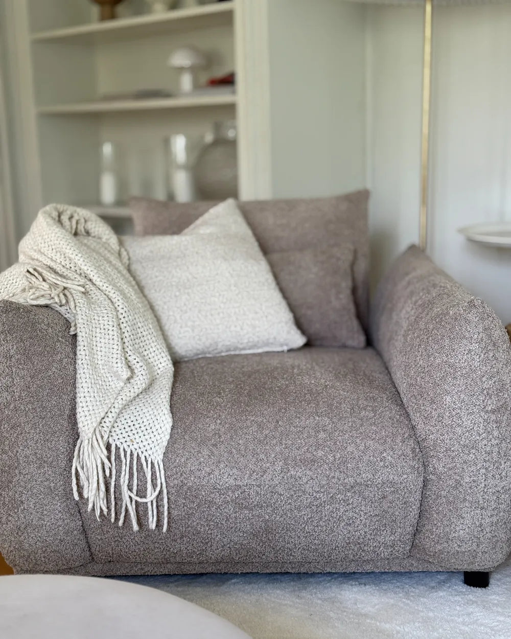 Armchair Boucle Taupe Morden
