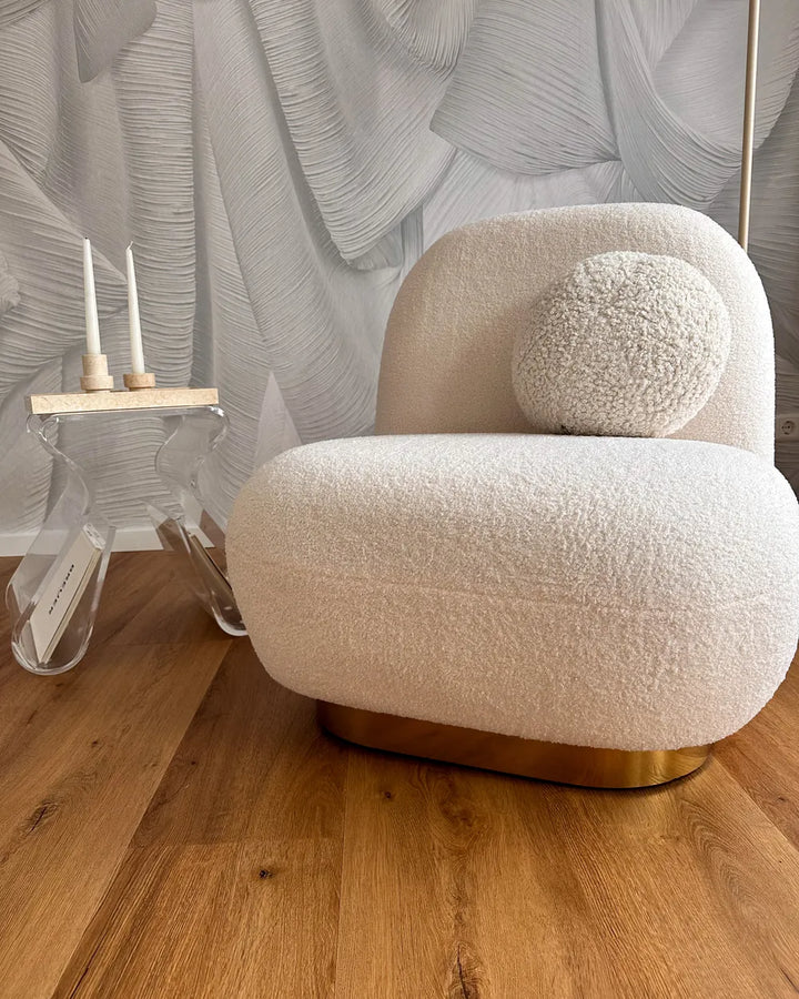 Armchair Boucle White Rayn