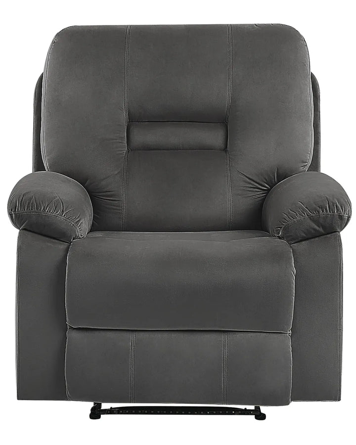 Electric Recliner Chair With Footrest LED Velvet Dark Grey Bernet