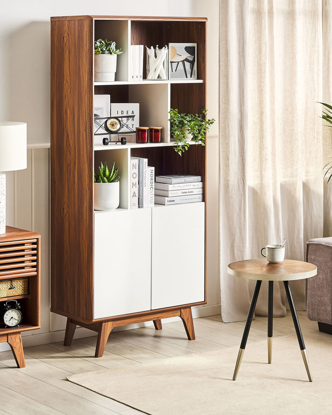 Caden Shelving Unit 182 cm Brown/ White Columbus