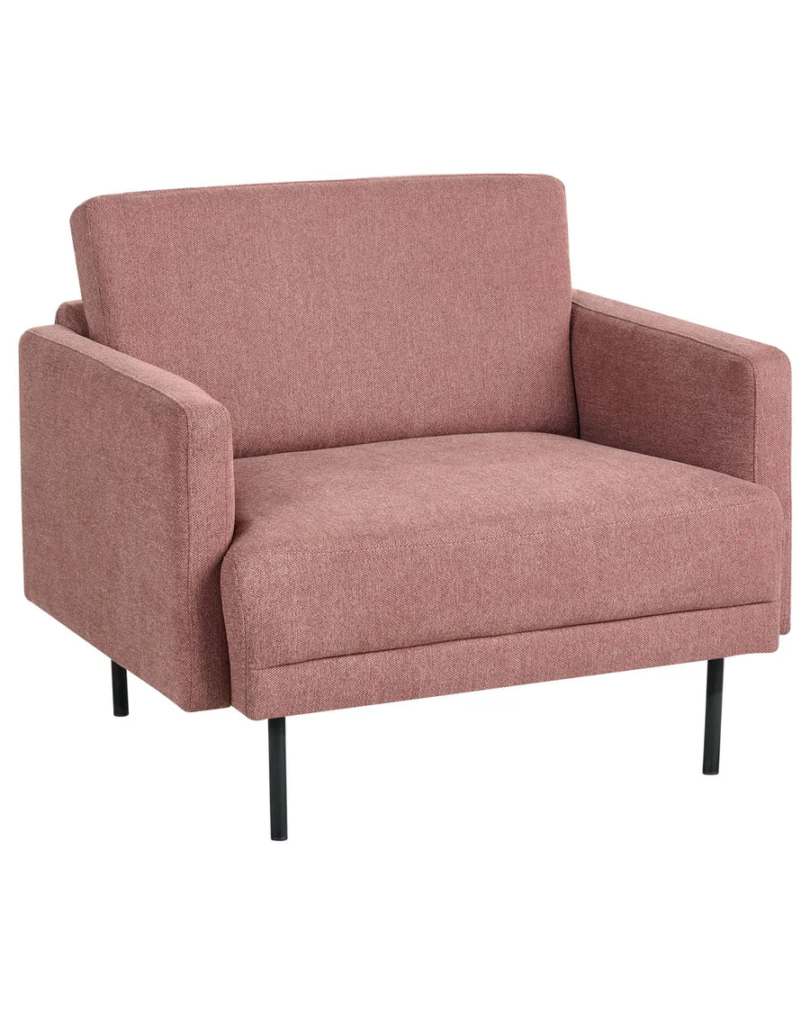 Pink armchair on a white background