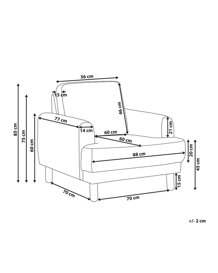Armchair Fabric Off-White Shelbi