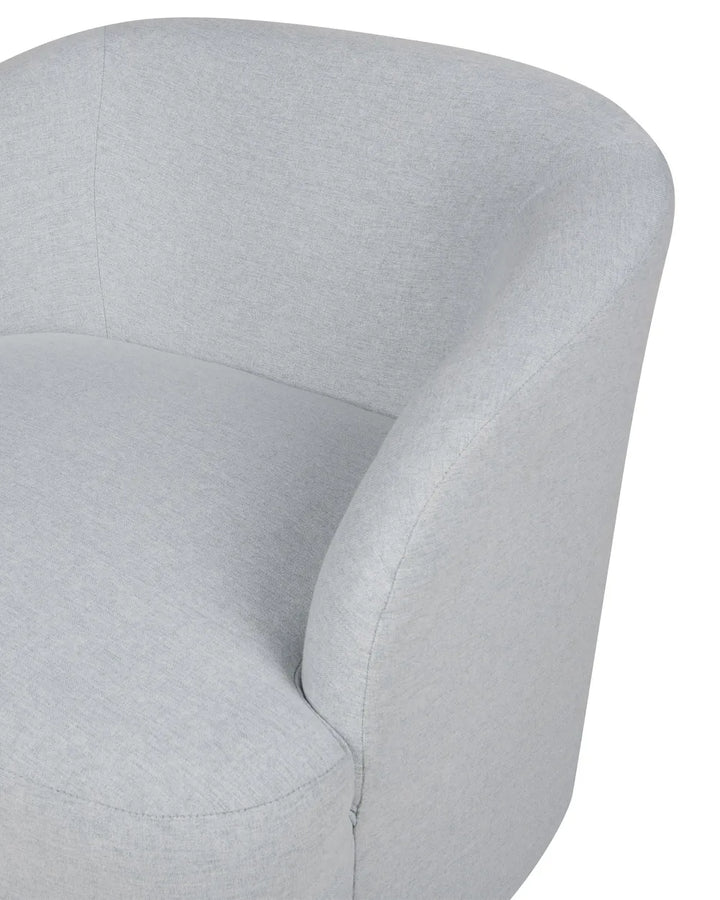 Swivel Armchair Fabric Light Grey Hana
