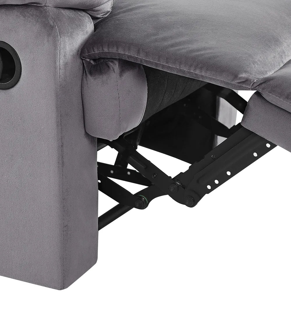 Recliner Chair With Footrest Velvet Grey Gail