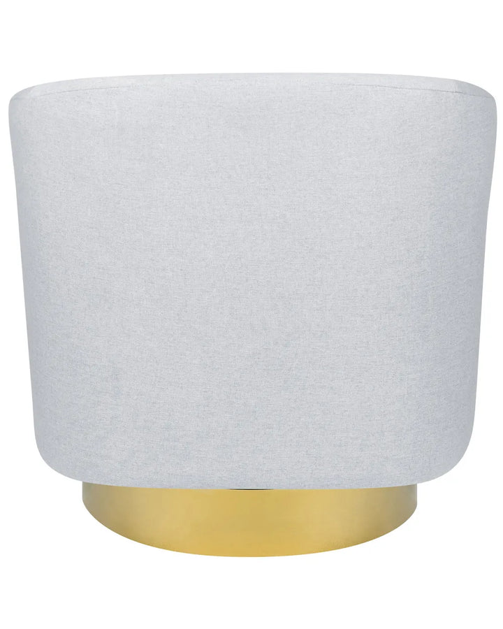 Swivel Armchair Fabric Light Grey Hana