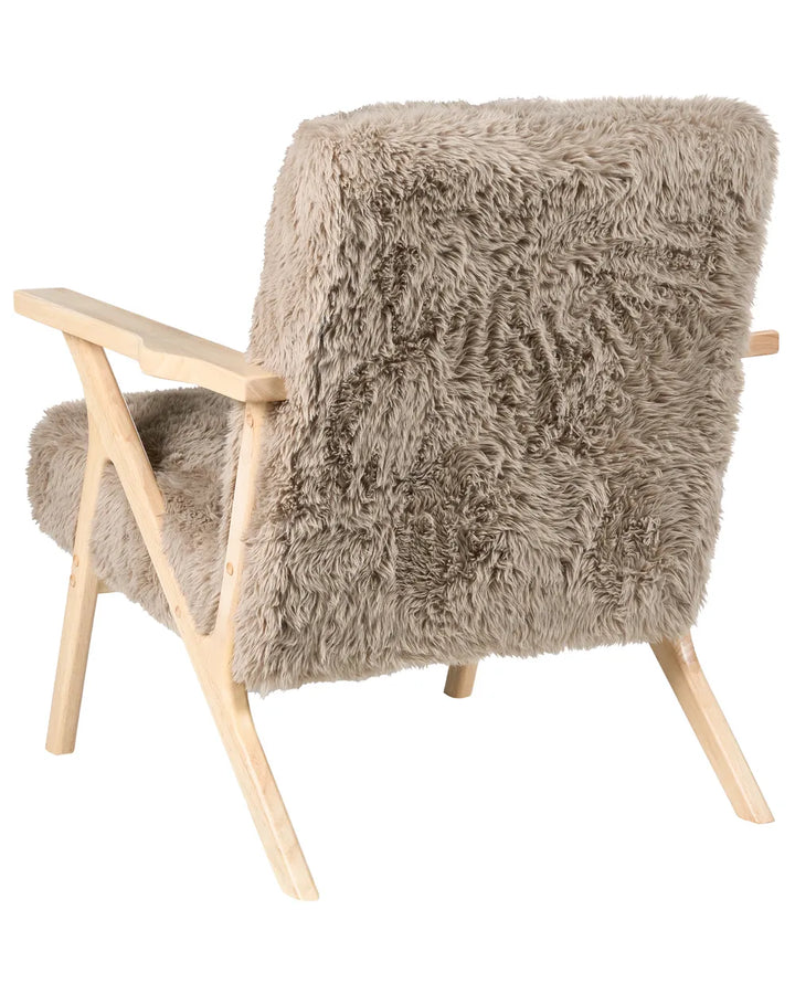 Armchair Faux Fur Taupe Jaqueze