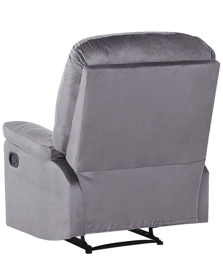Recliner Chair With Footrest Velvet Grey Gail