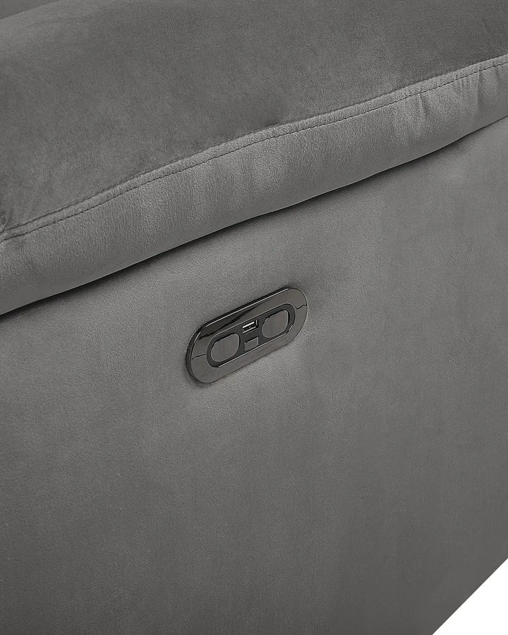 Electric Recliner Chair With Footrest LED Velvet Dark Grey Bernet