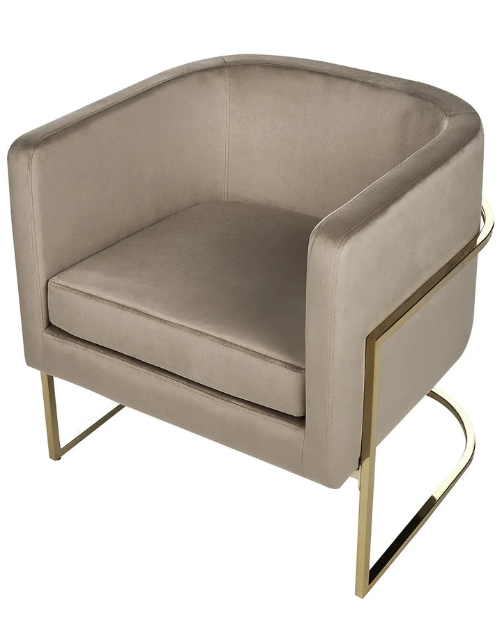 Armchair Velvet Taupe Clancy