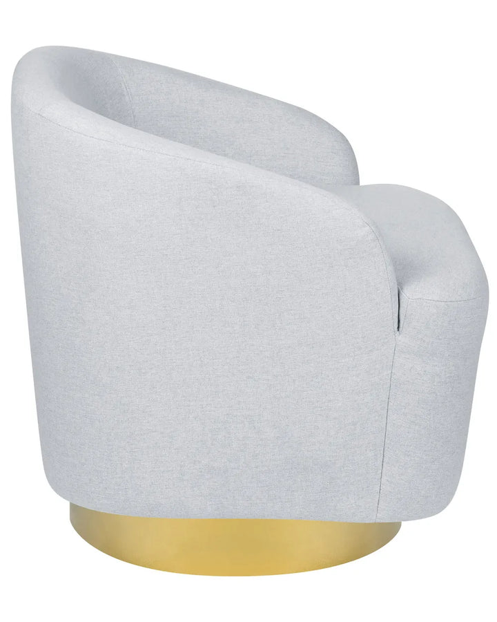 Swivel Armchair Fabric Light Grey Hana