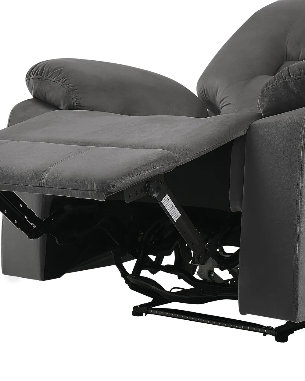 Electric Recliner Chair With Footrest LED Velvet Dark Grey Bernet
