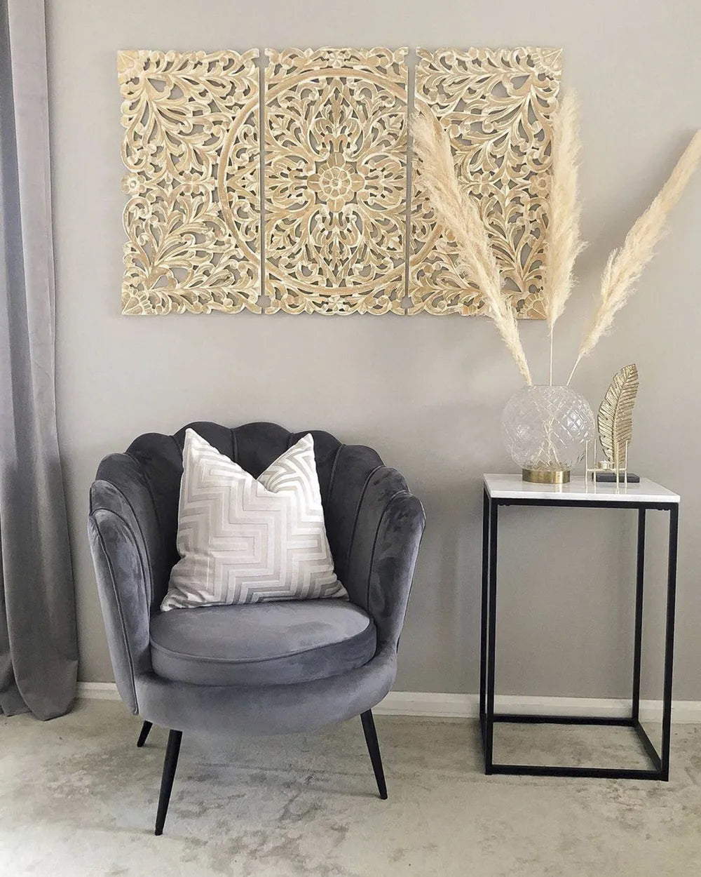 Armchair Velvet Grey Jairden