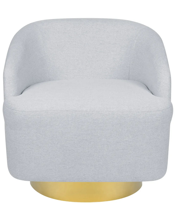Swivel Armchair Fabric Light Grey Hana