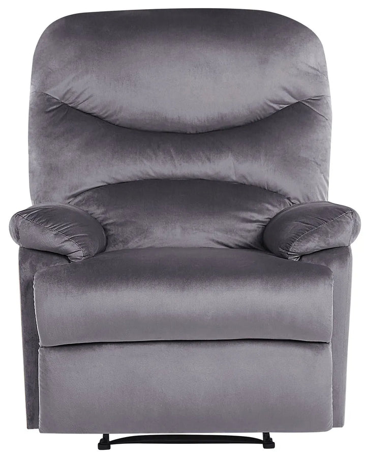 Recliner Chair With Footrest Velvet Grey Gail
