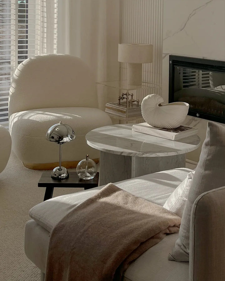 Armchair Boucle White Rayn