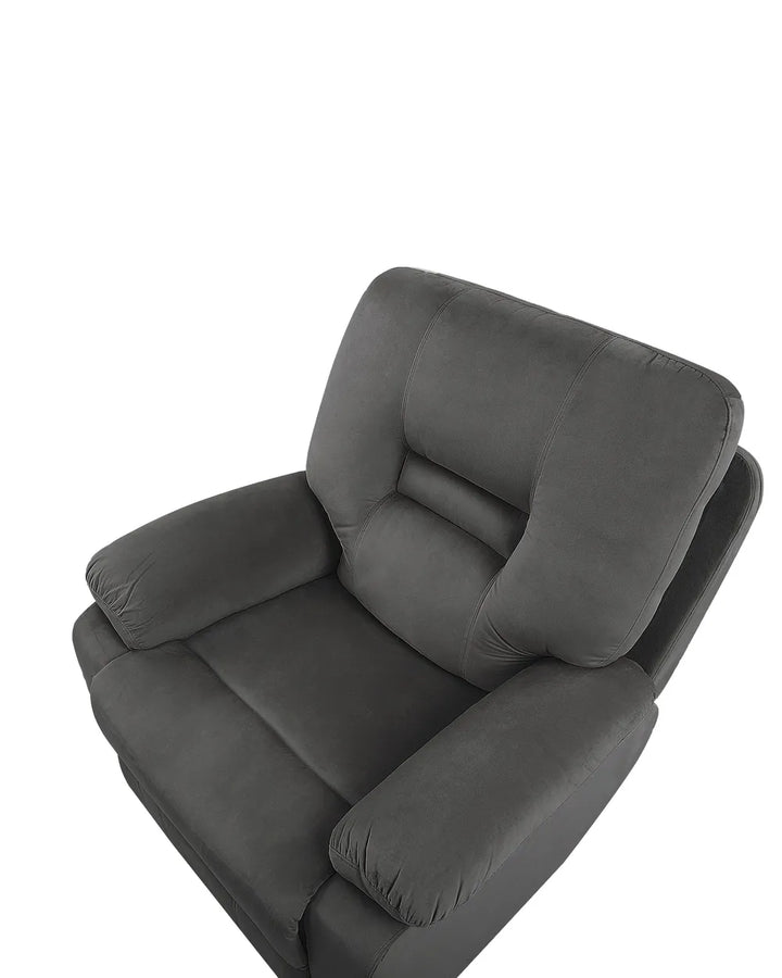 Electric Recliner Chair With Footrest LED Velvet Dark Grey Bernet