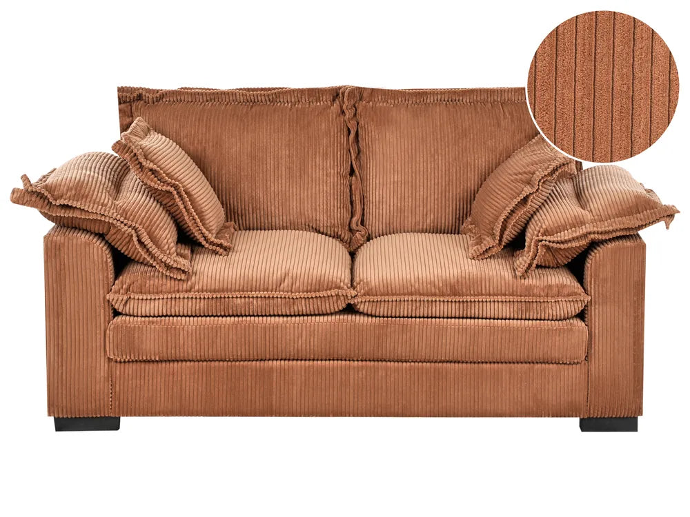 Sofa 2 Seater Corduroy Brown