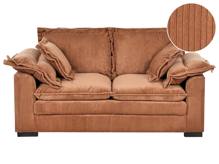 Sofa 2 Seater Corduroy Brown